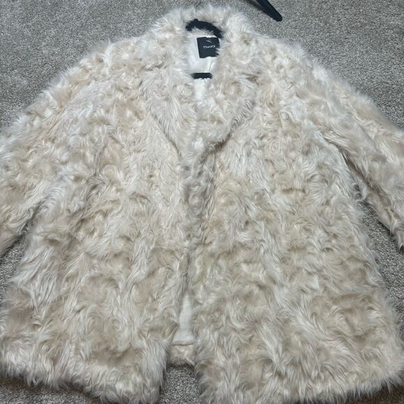 Theory Faux Fur Beige Clairene Jacket Size S - Picture 2 of 6